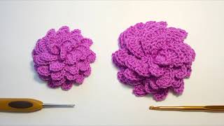 Объёмный цветок крючком. Three-dimensional flower crochet