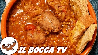 760  Zuppa di lenticchie e salsiccia, vale più di una pelliccia! (primo piatto nutriente e gustoso)