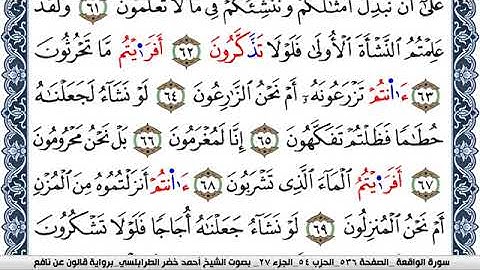 سورة الواقعة احمد الطرابلسي Surah Al Wakea برواية قالون عن نافع