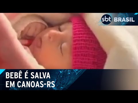 Video recem-nascida-e-resgatada-as-pressas-com-banheira-em-canoas-rs-sbt-brasil-09-05-24