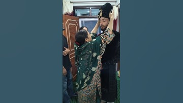 A kashmiri Traditional Marriage When A Mother Wears a dastar on the head of bridegroom #kashmir