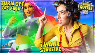 KIDS ANGRY MOM TURNS OFF XBOX OVER *NEW* “STARFIRE” SKIN IN FORTNITE (Fortnite Teen Titans Trolling)