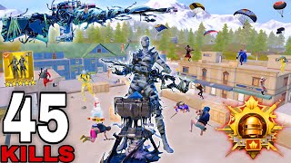 45 SOLO KILLS!😍 KING OF LIVIK BEST GAMEPLAY w/ AWM in NEW VERSİON🔥CHAOSPHAGE MUMMY SET😈 Pubg Mobile