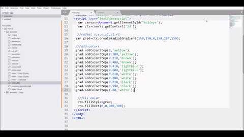 Create Bulleye using Gradient in Canvas | HTML5 Canvas Tutorial