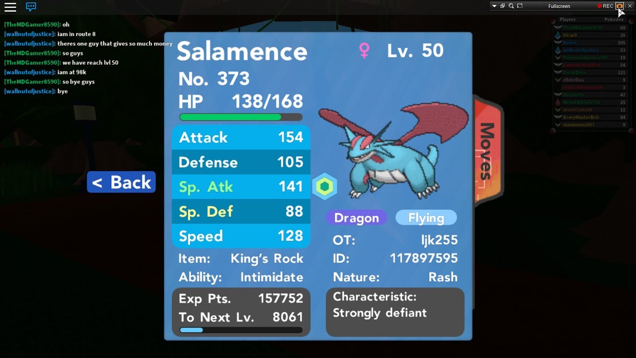 Roblox Pokemon Brick Bronze My Sheilgon evolve into Salamence yay