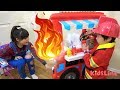 Fire!? Firefighter Pretend play 火事!? 消防士ごっこ おゆうぎ こうくんねみちゃん