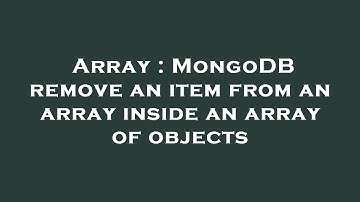 Array : MongoDB remove an item from an array inside an array of objects