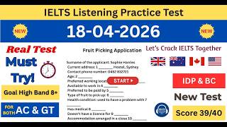 IELTS Listening Practice Test | 18-04-2026