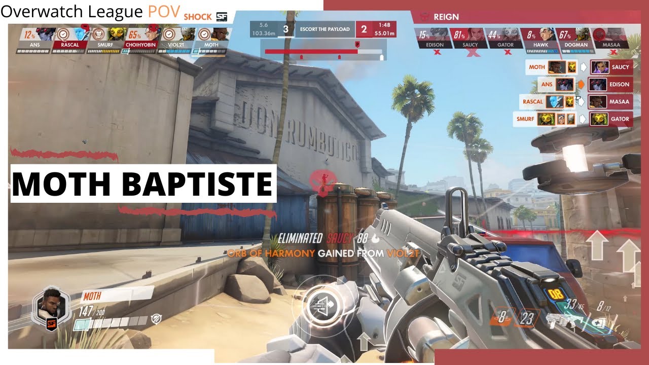 MOTH BAPTISTE POV | San Francisco Shock vs Atlanta Reign | OWL Season 2020