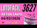 🍀 RESULTADO LOTOFÁCIL 3627
