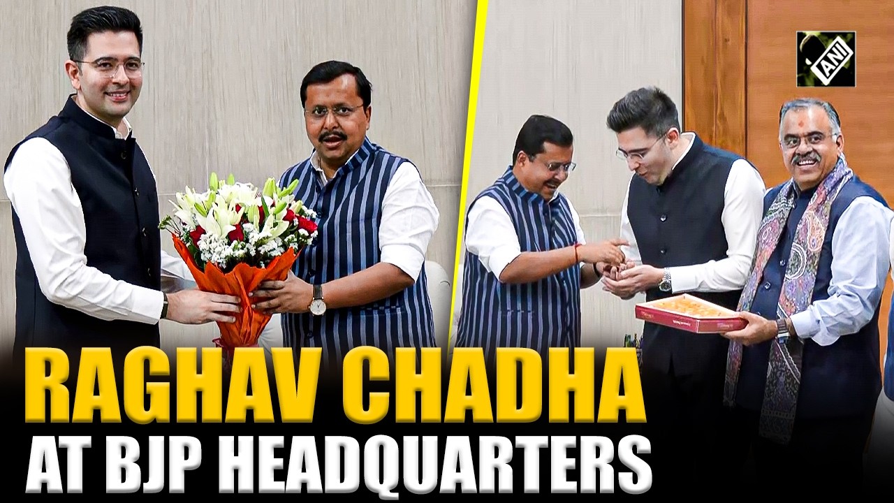 Rajya Sabha MPs Raghav Chadha, Sandeep Pathak and Ashok Mittal meet BJP Chief Nitin Nabin