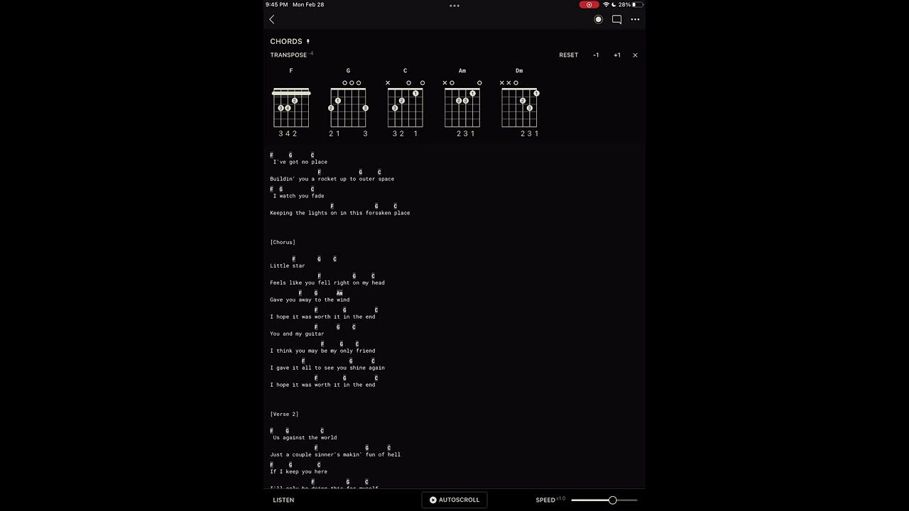 Little star Elliot’s song chords - YouTube