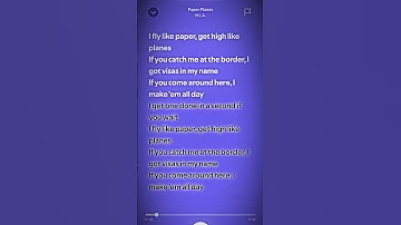 Thumbnail of Paper Planes lyrics #lyrics #edit #music #spotify #paperplanes