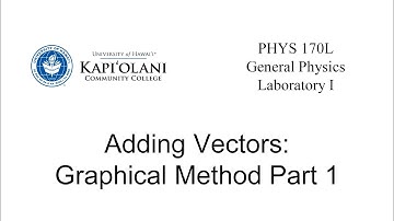 PHYS 170L Adding Vectors: Graphical Method Part 1