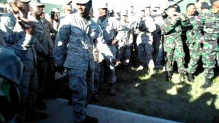 U.S. Marine takes on Indonesian Air Force officer in impromptu dance off during Khaan Quest 2011