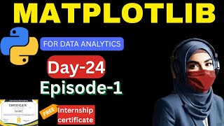 MATPLOTLIB intro |Day 24|Free internship with certificate for DA |python tutorial| learn grow life|