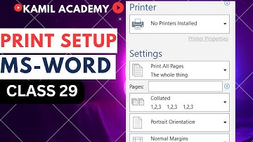 MS Word Print Page Setup Tutorial || In Pashto Language (Class 29)