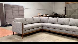 DWR Emma sectional with walnut base