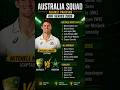 AUS Squad Against Pakistan ODI Series 2026 🔥 Mitchell Marsh Captain #cricket #australiasquad