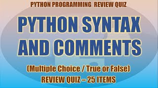 Celebrity Python Syntax And Comments Review Quiz | Python Programming Tutorial Series Net Worth