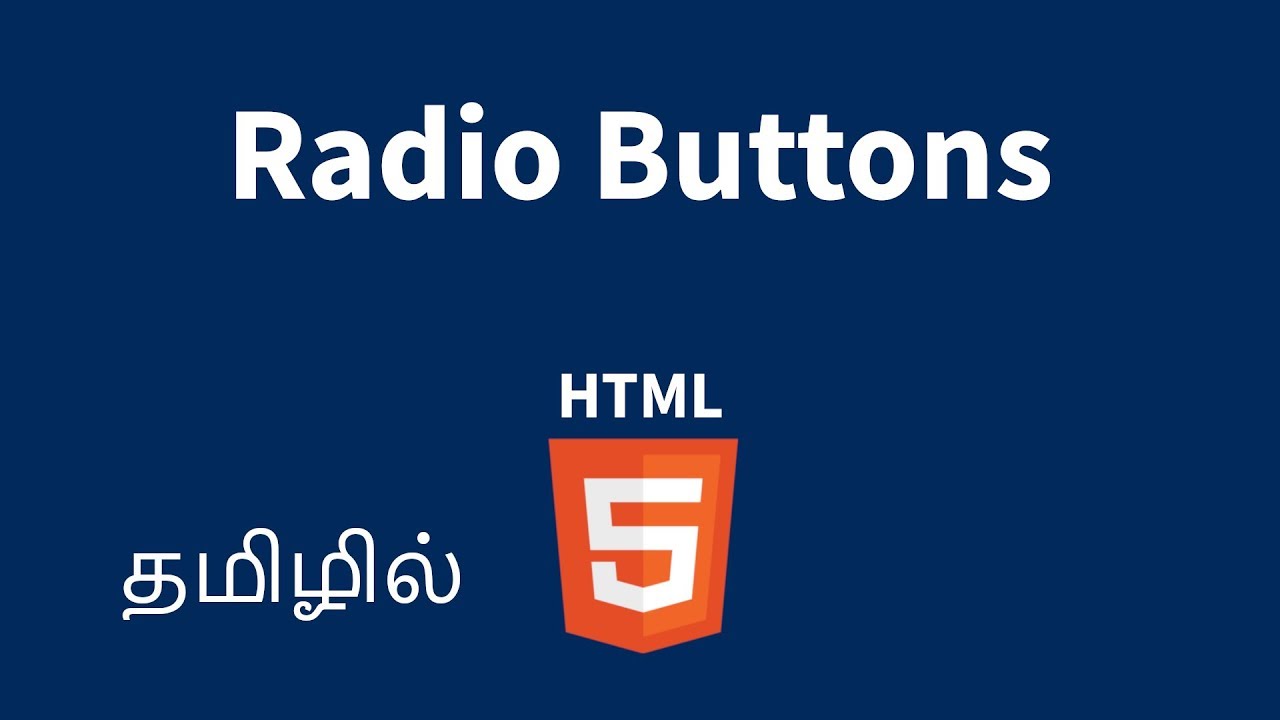HTML Radio Inputs Explained in Tamil - YouTube