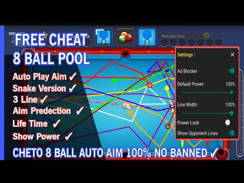 Cheat 8 Ball Pool Terbaru 2023 Gratis 6 Line Aim Tool Garis Panjang Non Root 100% No Baned Terbaru