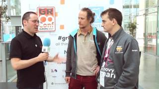 Andrés Almiray, Sergio Del Amo and Christian Streibl at GR8Conf 2017 (by Autentia)