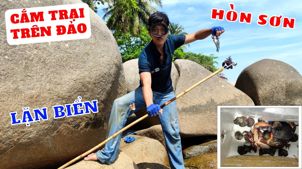 Khám Phá Bãi Biển Hoang Sơ Không Người Ở Tại Đảo Hòn Sơn - Trải Nghiệm Lặn Biển Bắt Hải Sản