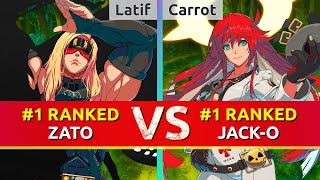 GGST ▰ Latif (#1 Ranked Zato) vs Carrot (#1 Ranked Jack-O). High Level Gameplay