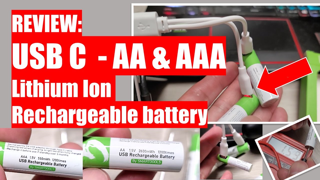 REVIEW: USB C - AA and AAA Lithium ion Rechargeable Batteries