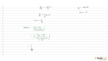 Find the tangent of the angle between the lines which have intercepts 3, 4, and 1, 8 on the `x and y
