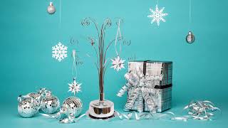 For Swarovski Christmas Annual Ornament  Display Tree Stand Rotating Hohiya