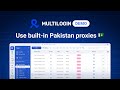 Set up browser profiles with built-in Pakistan proxies in Mulitlogin