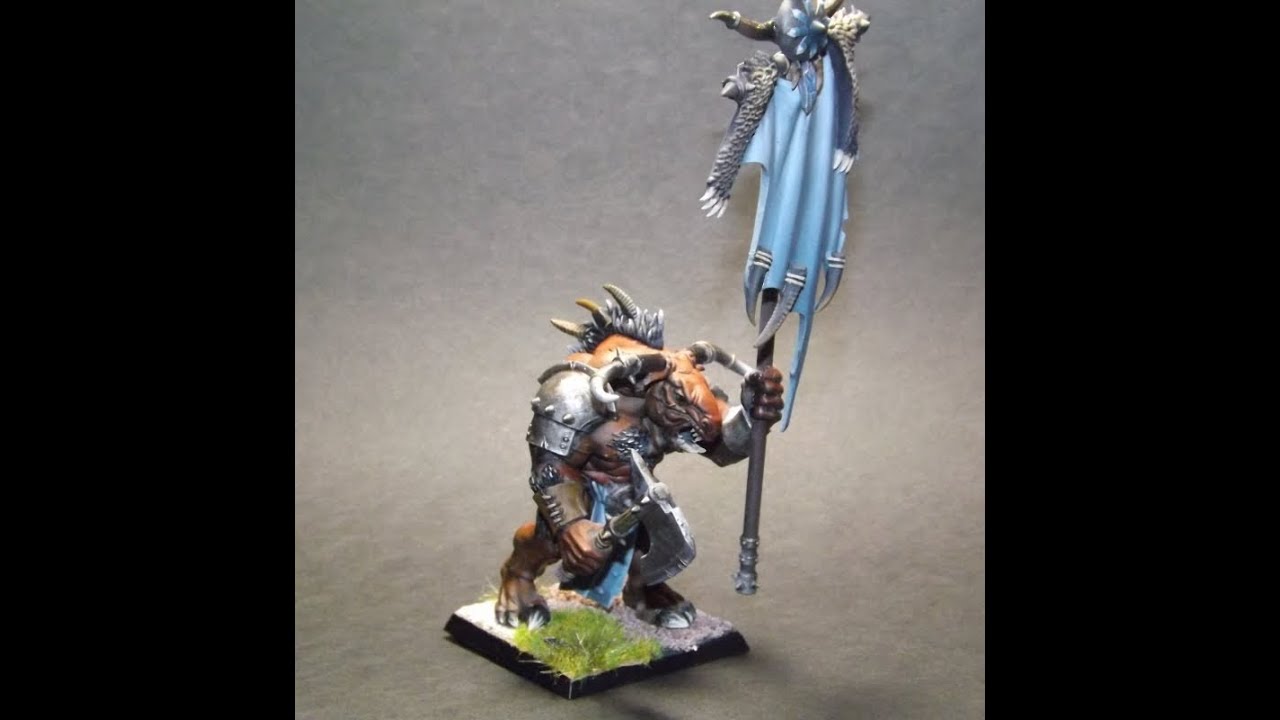 How to Paint a Beastmen Minotaur Battle Standard Bearer YouTube