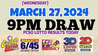 Lotto Result Today 9pm draw March 27, 2024 6\/55 6\/45 4D Swertres Ez2 PCSO#lotto