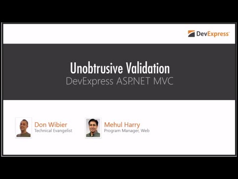 DevExpress ASP.NET MVC: Unobtrusive Validation