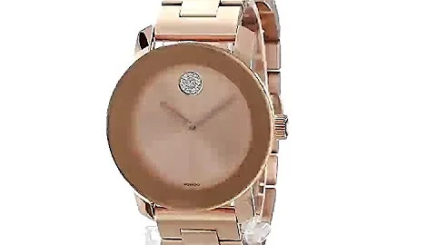 Movado Women's Bold Iconic Metal Rose Gold Watch with a Flat Dot Sunray Dial, Gold/Pink (3600086)