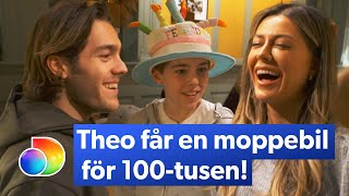 Pernilla kommer på ett fett rim för Theos födelsedag | Wahlgrens värld | discovery+ Sverige