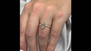1.40 ct Marquise Diamond Yellow Gold Engagement Ring