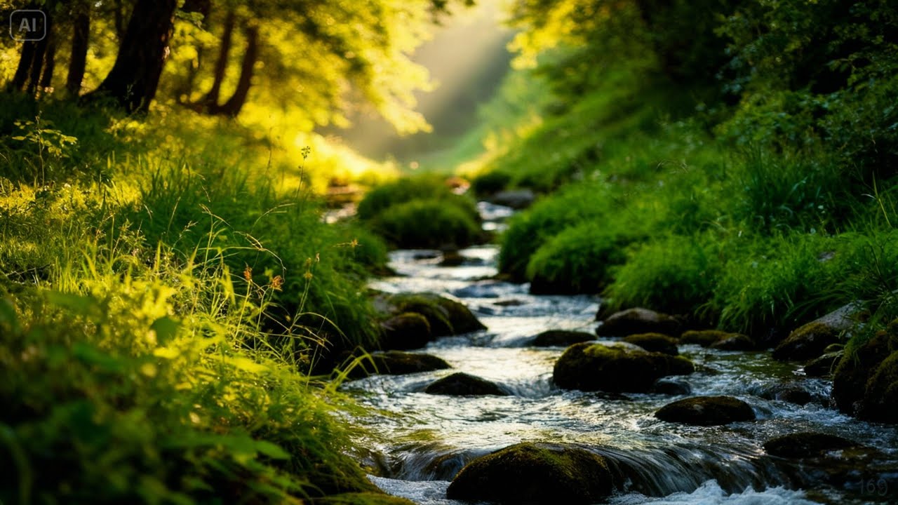 River Flow & Forest Birds Chirping | Natural Relaxation for Sleep & Meditation