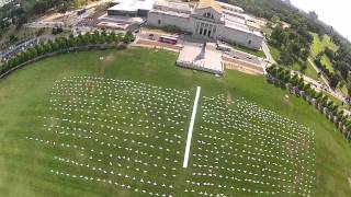 Soaring Over Art Hill With 1000 Origami Cranes Below