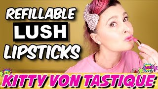 Lush Lipstick Refill Review & Demo - How To Use The New Lush Lipstick Refills by Kitty Von Tastique 1,415 views 4 years ago 7 minutes, 11 seconds