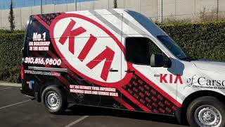 Kia of Carson Service Van Wrap for the fleet that will be around Southern California.