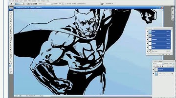 Coloring Comics in Photoshop Tutorial 2, Part 2, laying down flats