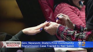 California gov. gavin newsom said thursday that the state’s first
case of community spread started at a nail salon, though he did not
disclose date or lo...