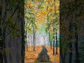 Introducting Falling into Autumn, 9 x 12 Acrylic Painting, Fall Theme Landscape Artwork