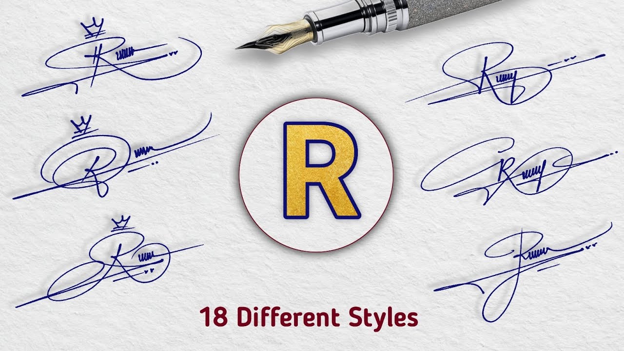 Stylish Signature Design With Letter R | How to Create Unique R ...