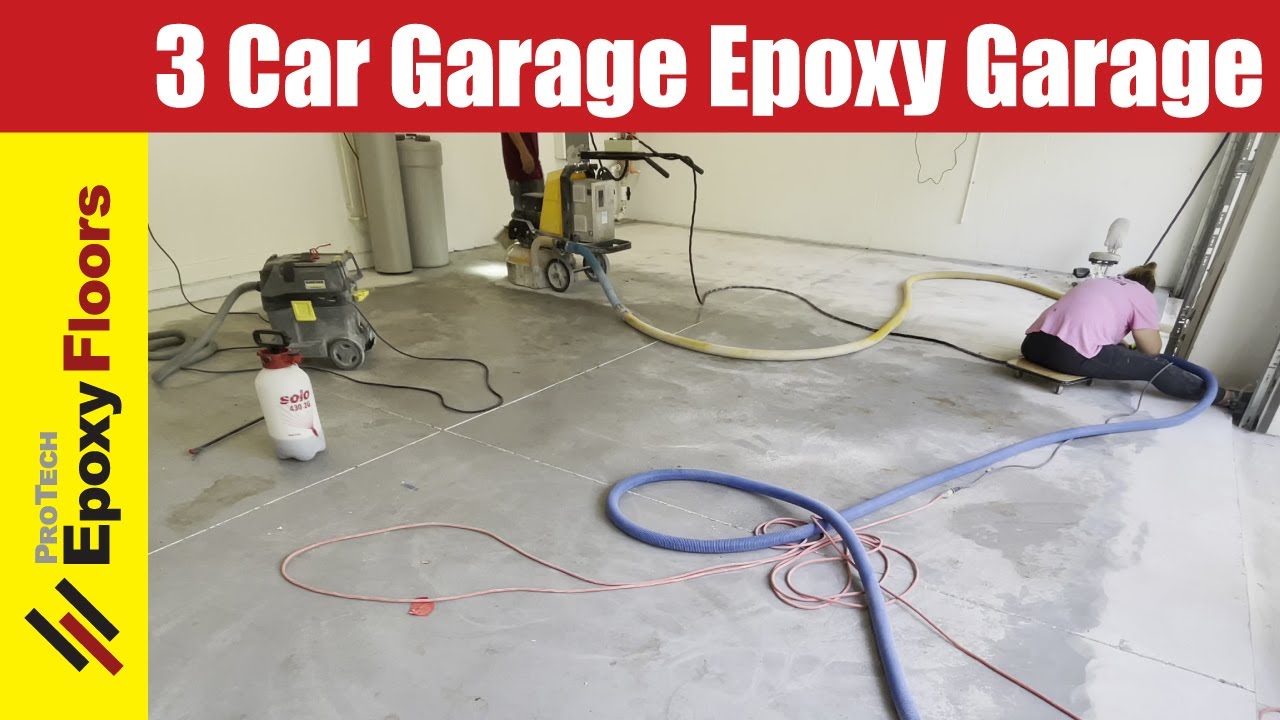 3 Car Garage Epoxy Floor - YouTube