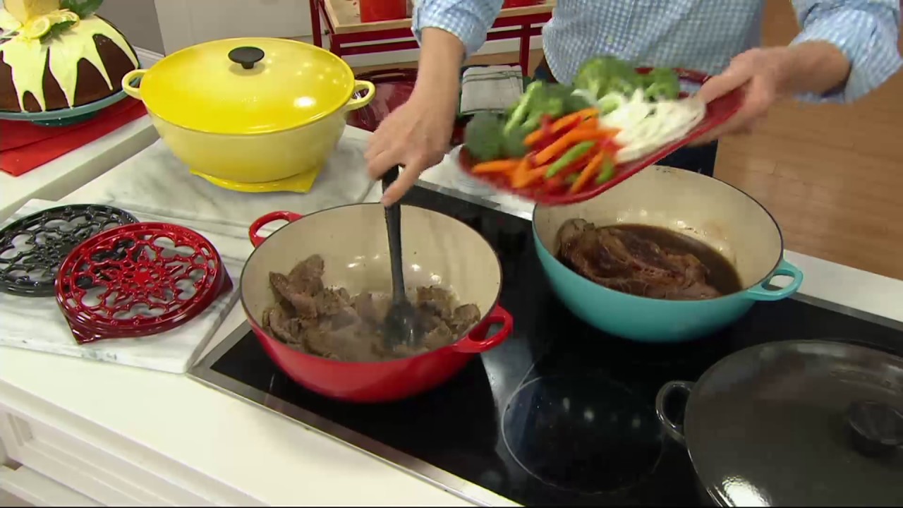 Le Creuset Heritage 7.5qt Cast Iron Chef's Oven with Trivet on QVC 
