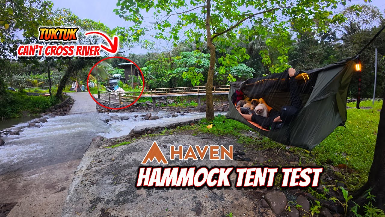 MY NEW HAVEN HAMMOCK TENT CAMPING SETUP TESTED IN STORM | SHIHFA RENEWAL AND PARTY | Tuktuk Camping